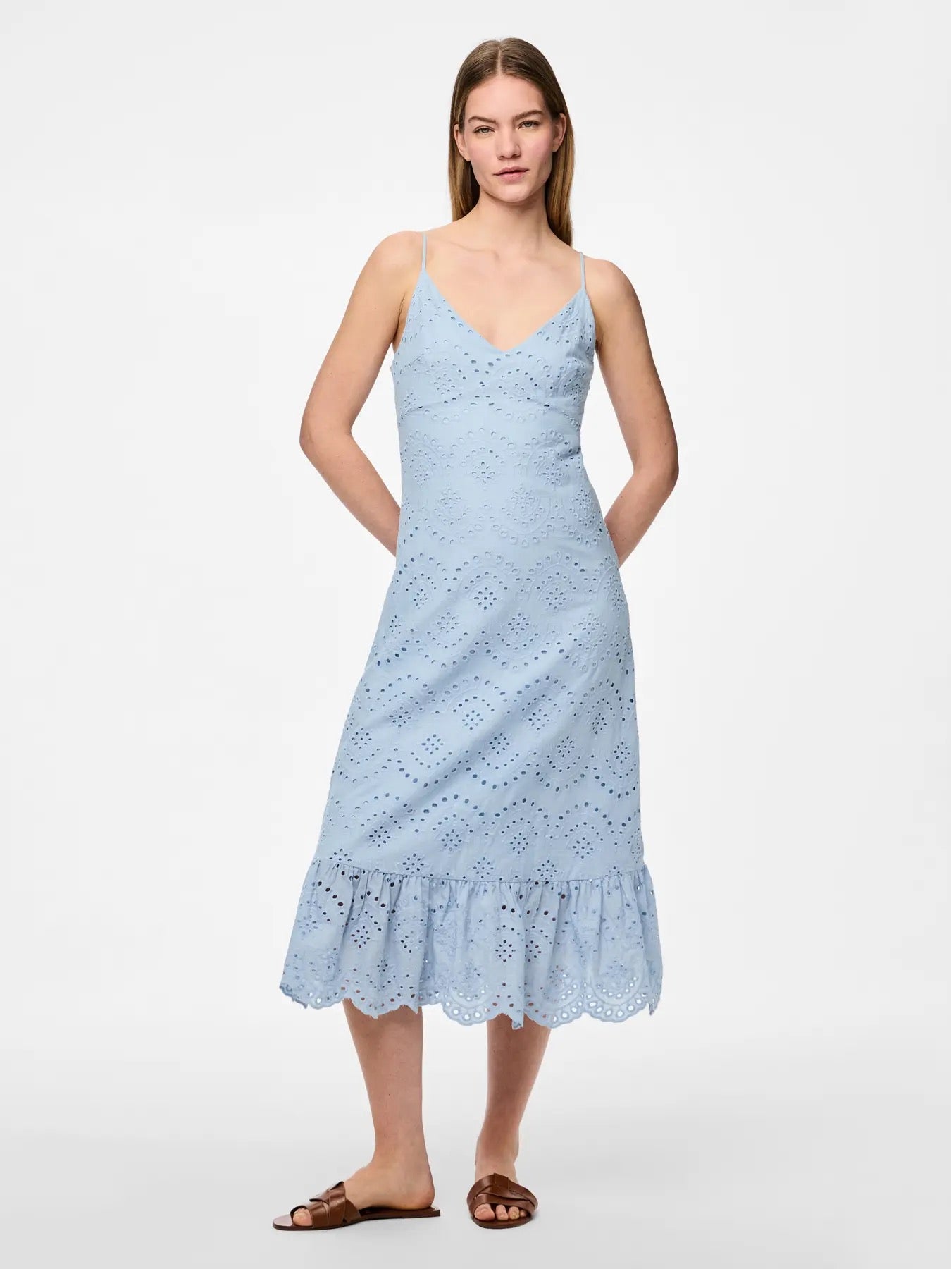Broderie Anglaise Sundress -  Baby Blue