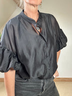 Sheer Puff Sleeve Blouse