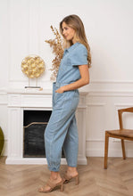 Load image into Gallery viewer, Short Sleeve Denim Jumpsuit
