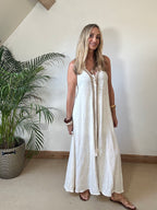 Boho Beach Dress With Woven Detail