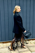 Fringed sequin skirt