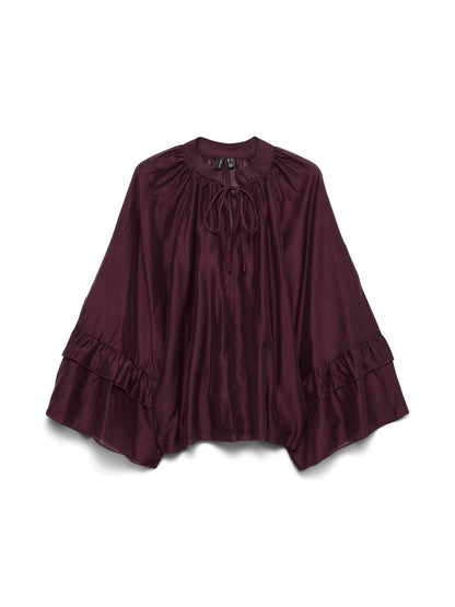 Wine Boho Style Blouse