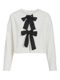 White Sequin Jacket With Bows