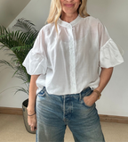 Sheer Puff Sleeve Blouse