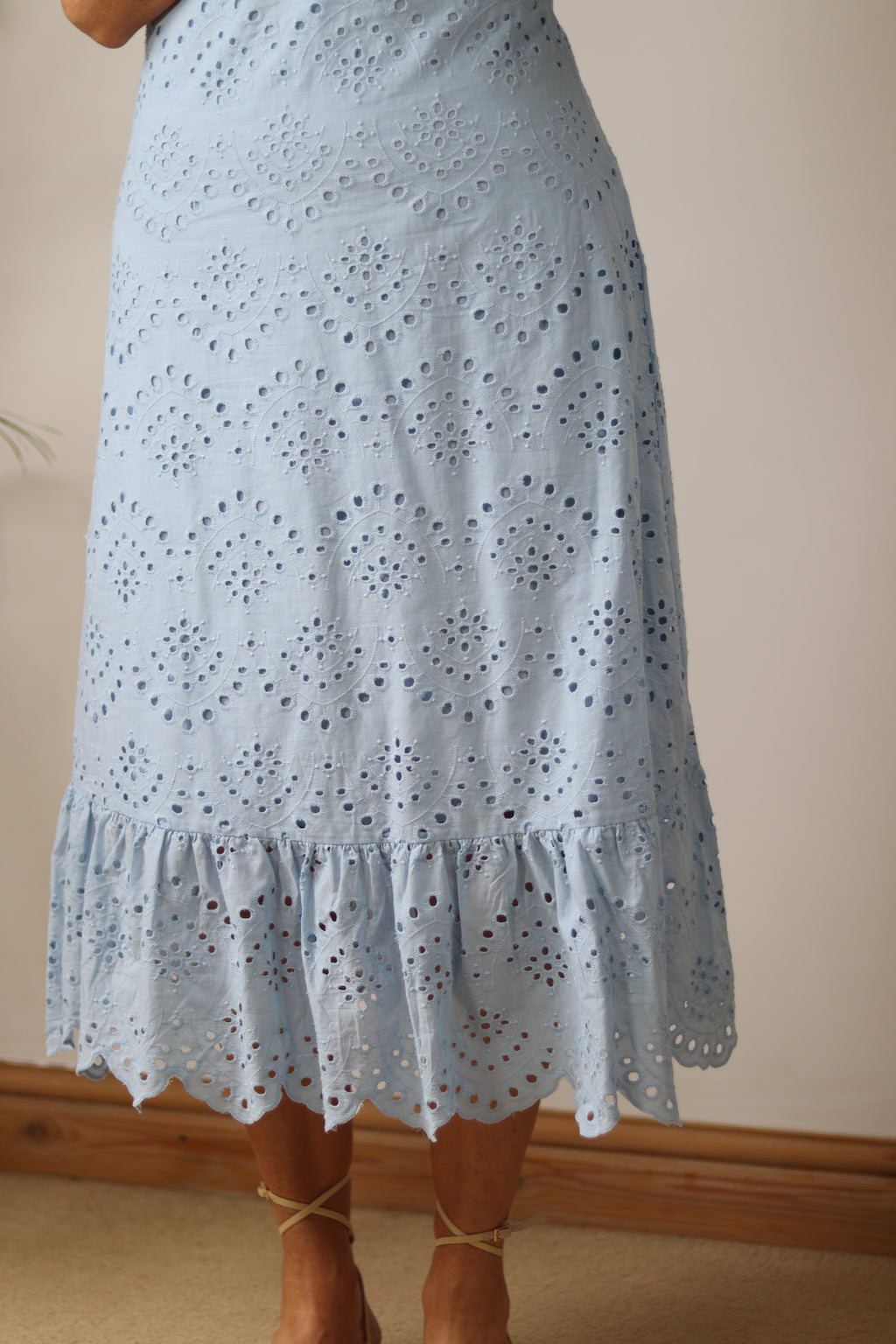 Broderie Anglaise Sundress -  Baby Blue