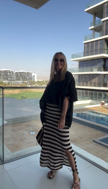 Striped crochet skirt