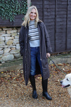 Chocolate Knee Length Barn Coat