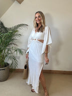 O Ring Maxi Dress with Bell Sleeves