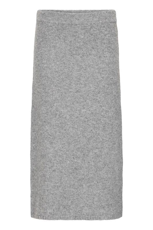 Grey Knitted Pencil Skirt