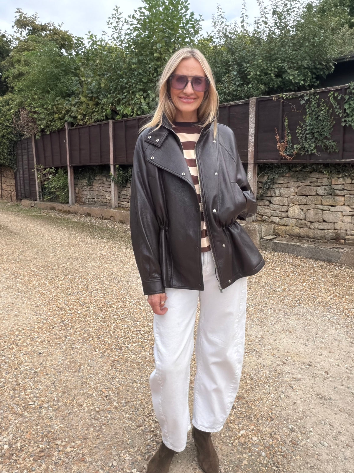 Chocolate Oversized Faux Leather Jacket