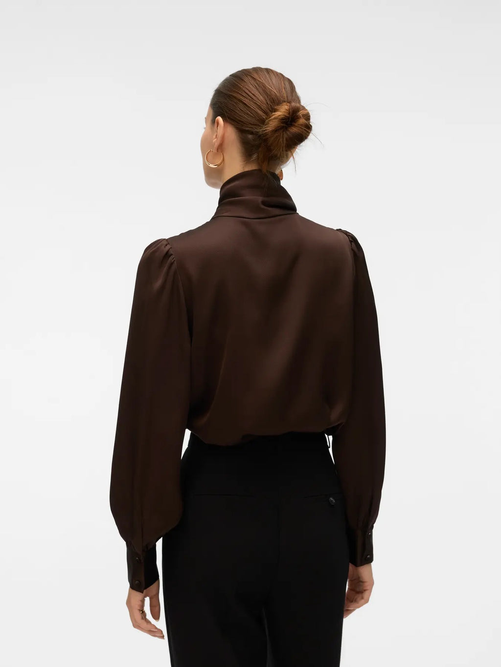 Chocolate Neck Tie Blouse