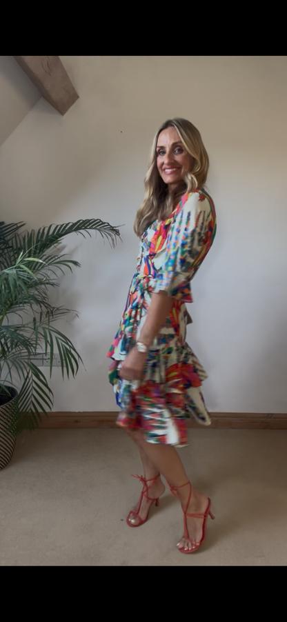 Pucci Inspired Print Wrap Dress