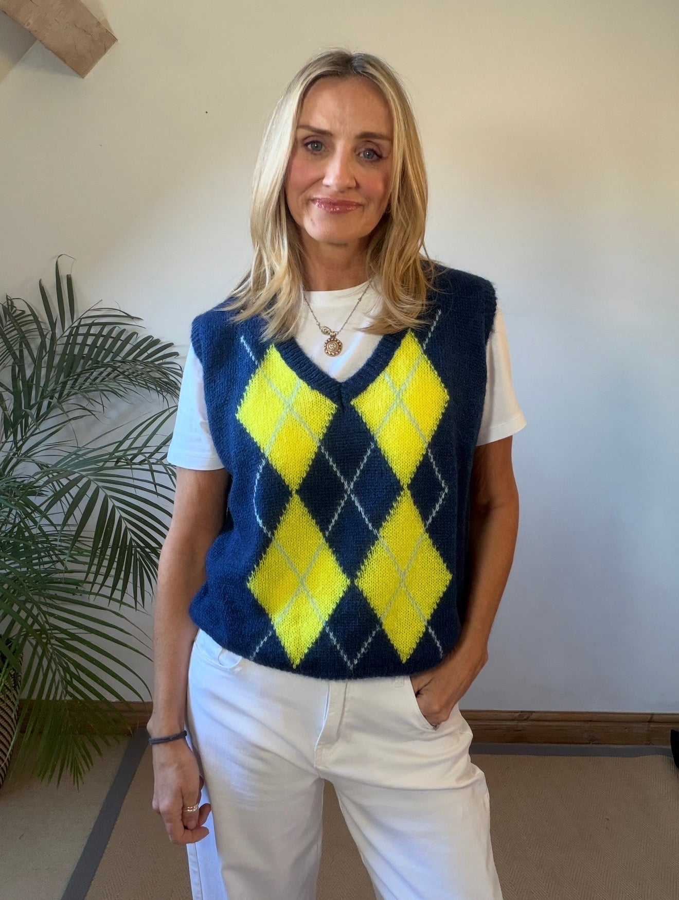 Argyle Mohair Tank Top