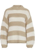 Beige and White Stripe Jumper