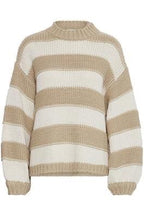 Beige and White Stripe Jumper