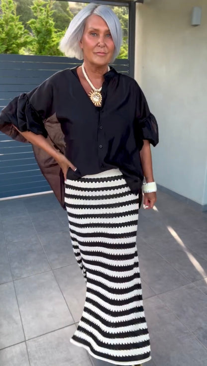 Striped crochet skirt