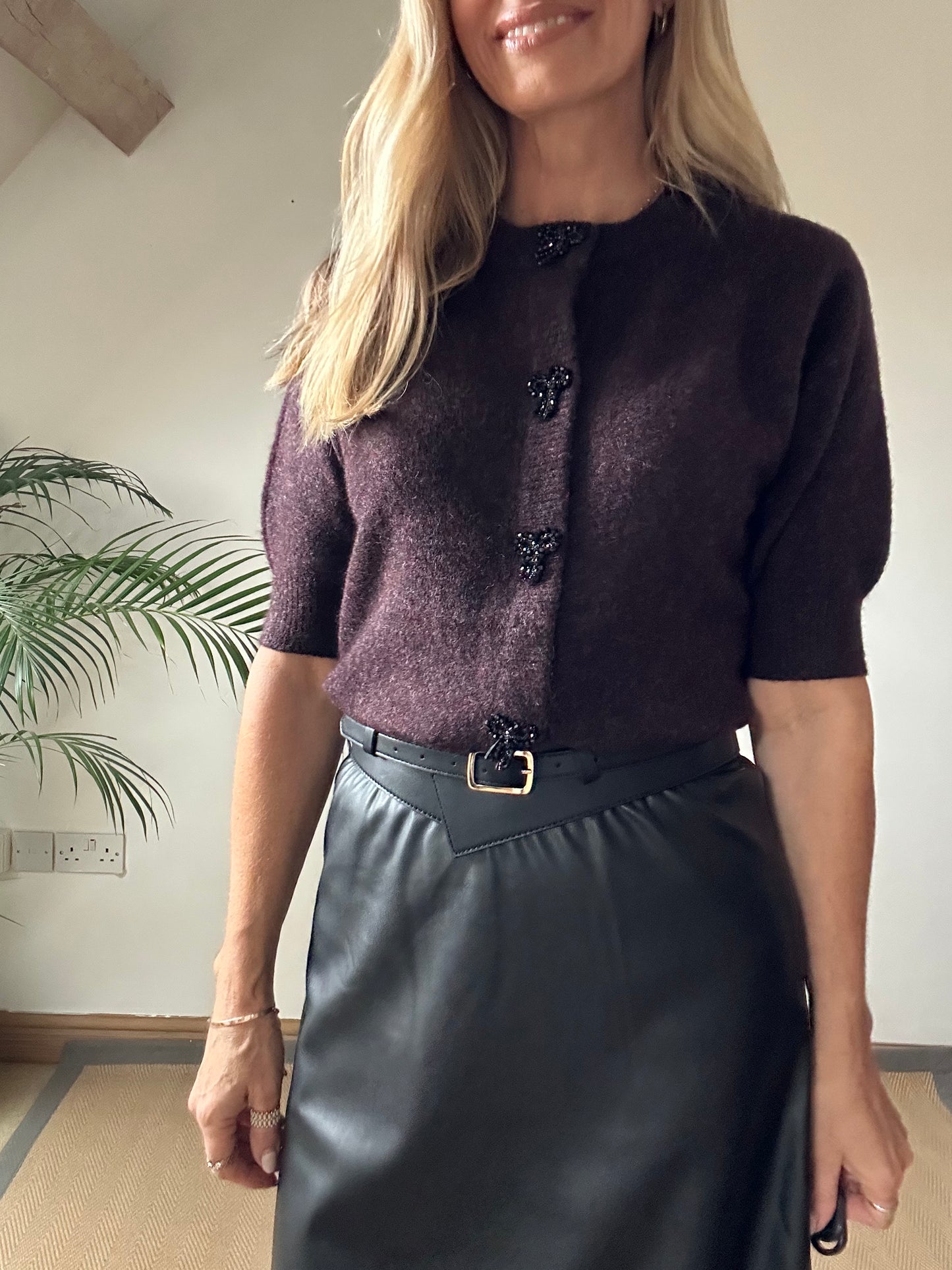 Aubergine cardigan