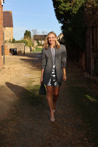 Silver Sequin Mini Skirt