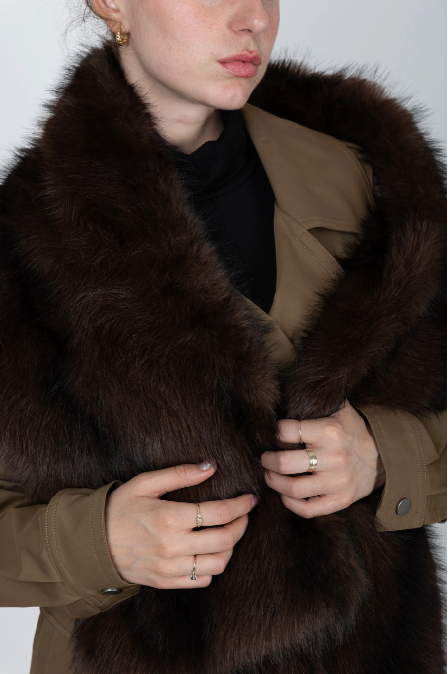 Faux Fur Scarf with pockets