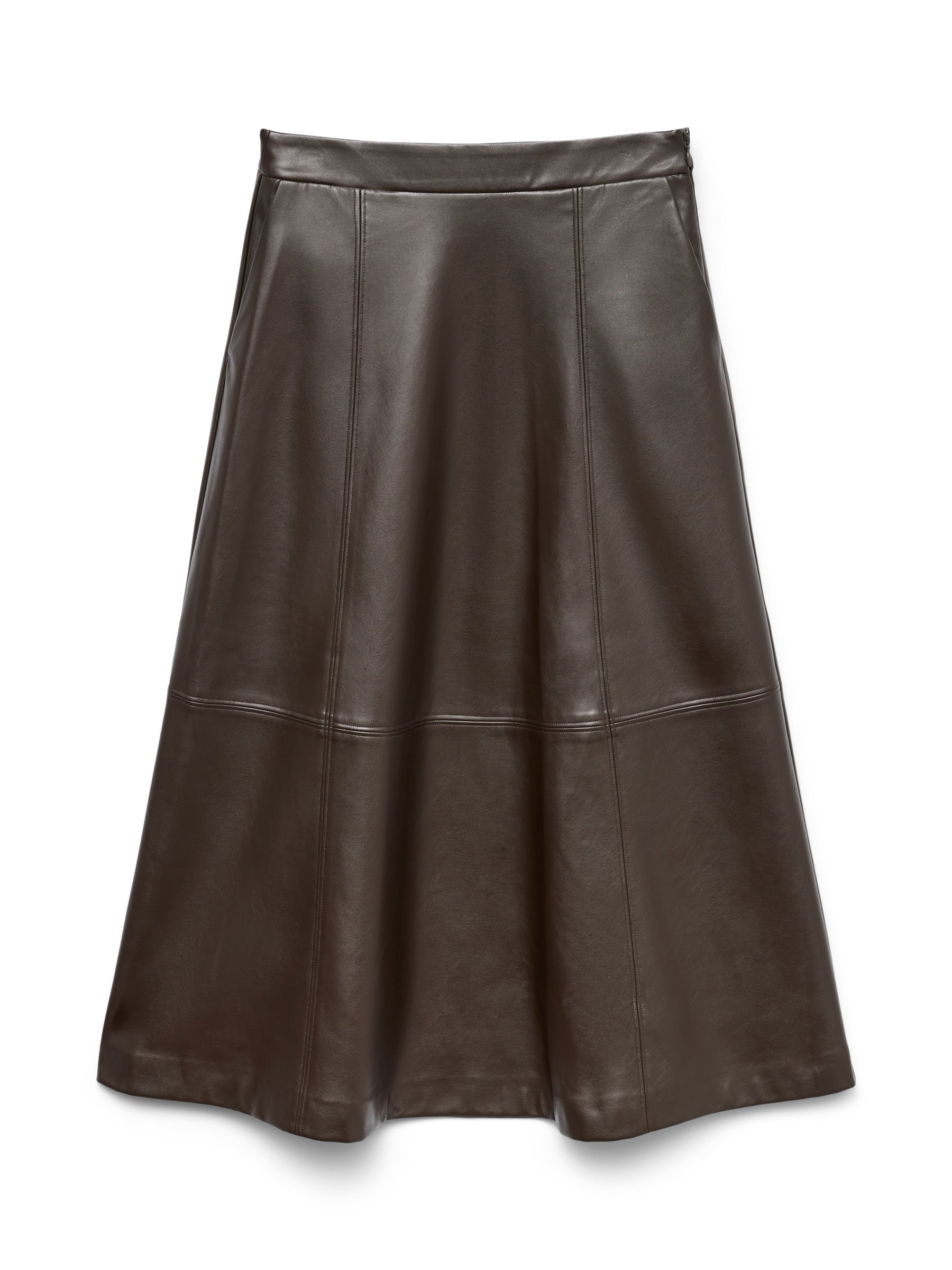 Chocolate Faux Leather Skirt