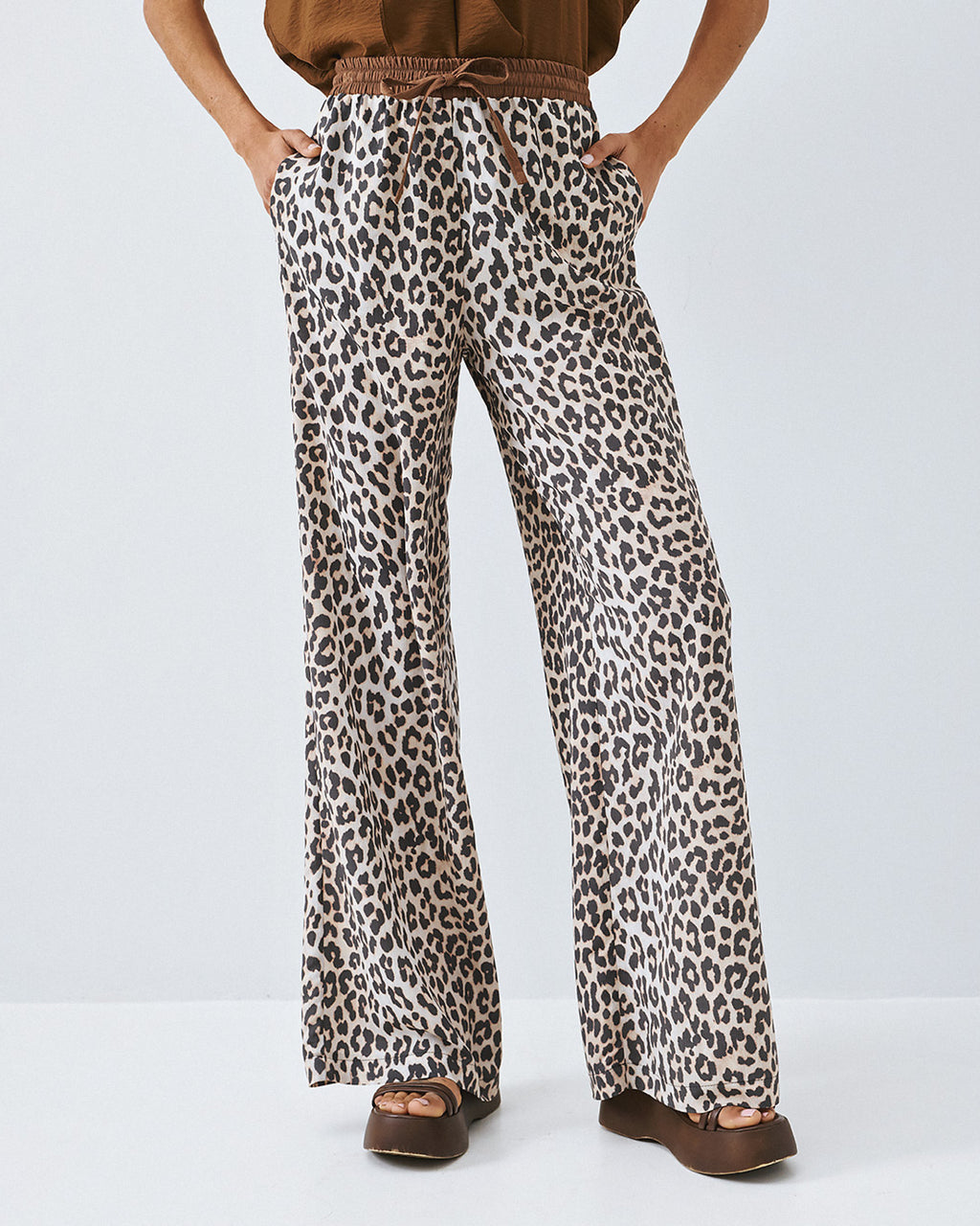 Leopard Print Wide leg Trousers