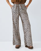Leopard Print Wide leg Trousers