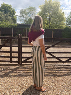 Stripe Barrel Leg Trousers