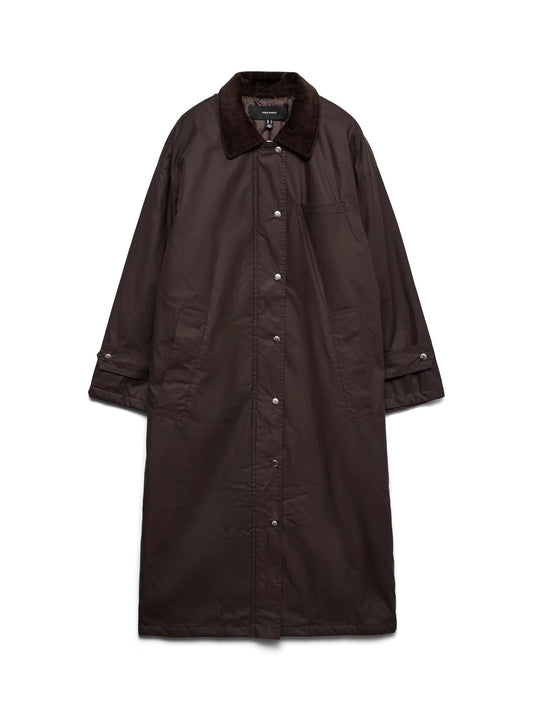 Chocolate Knee Length Barn Coat