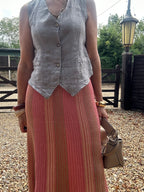 Lurex Stripe Knitted Skirt