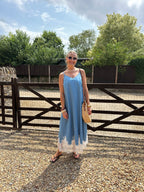 Denim and Lace Slip Dress