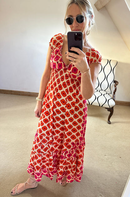 Thay Dress - Pink and Orange Print