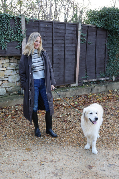 Chocolate Knee Length Barn Coat