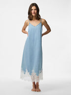 Denim and Lace Slip Dress