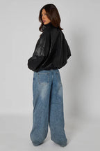 Funnel Neck PU Jacket