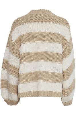 Beige and White Stripe Jumper