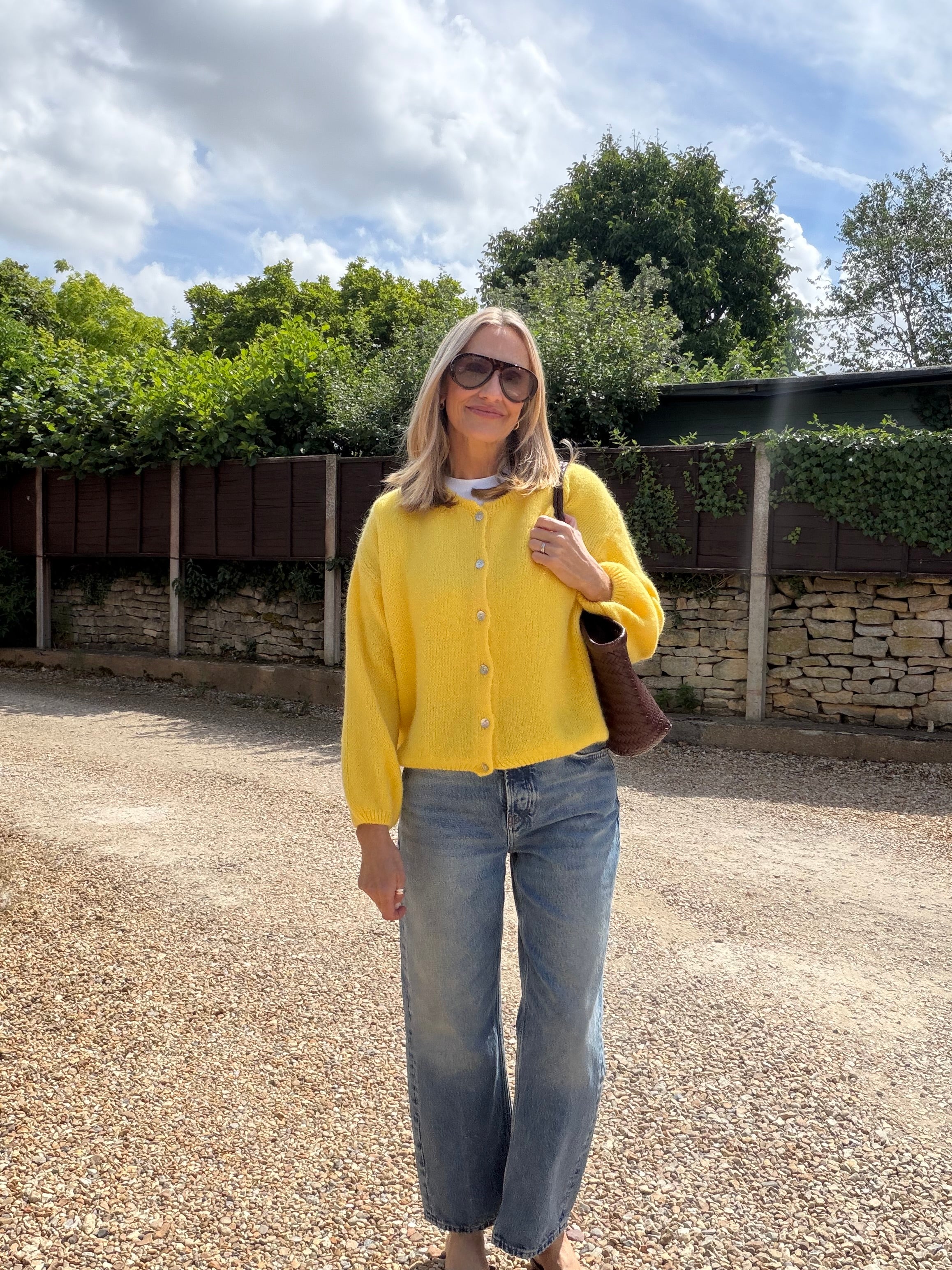 Round Neck Mohair Cardigan