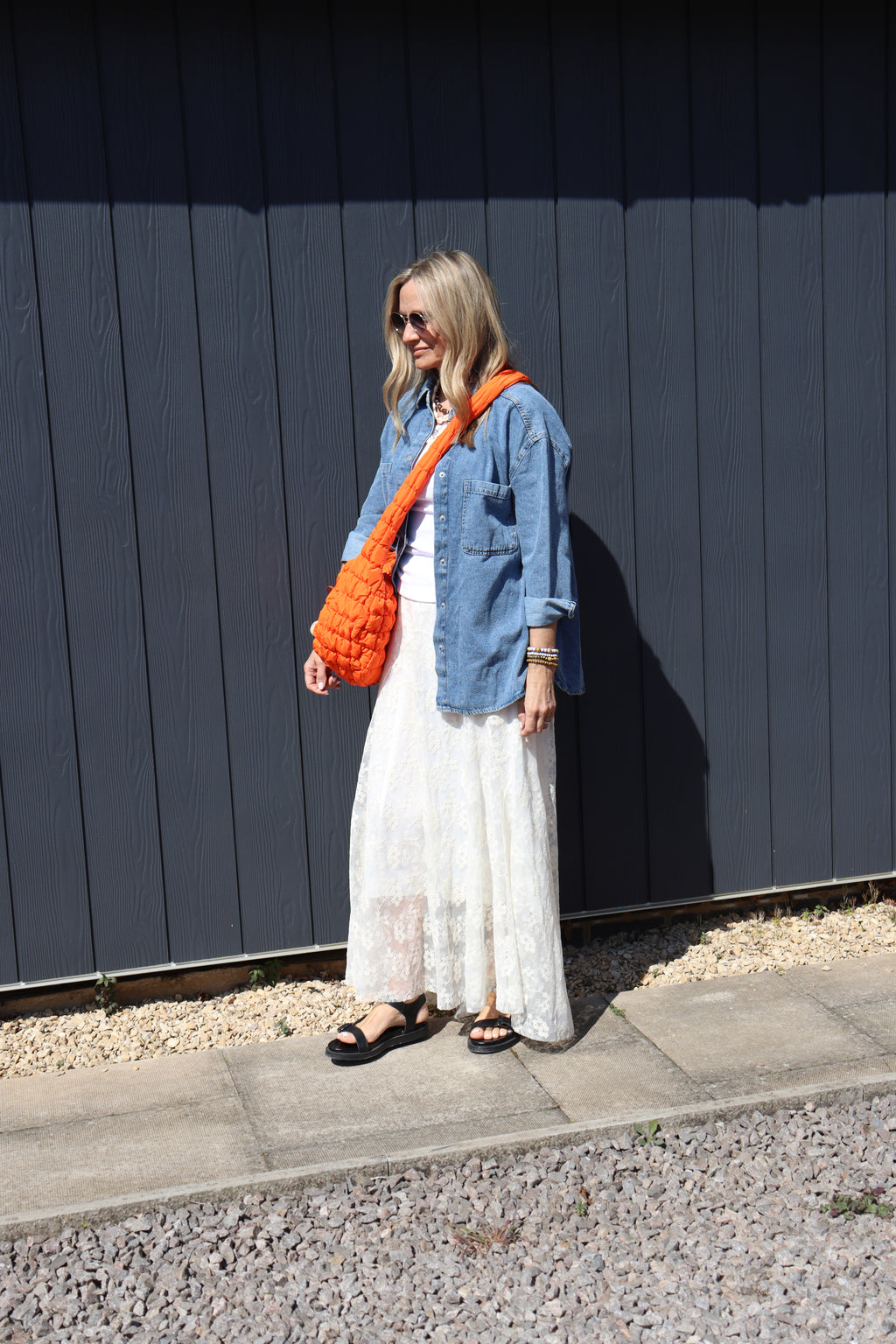 Cream Maxi Lace Skirt