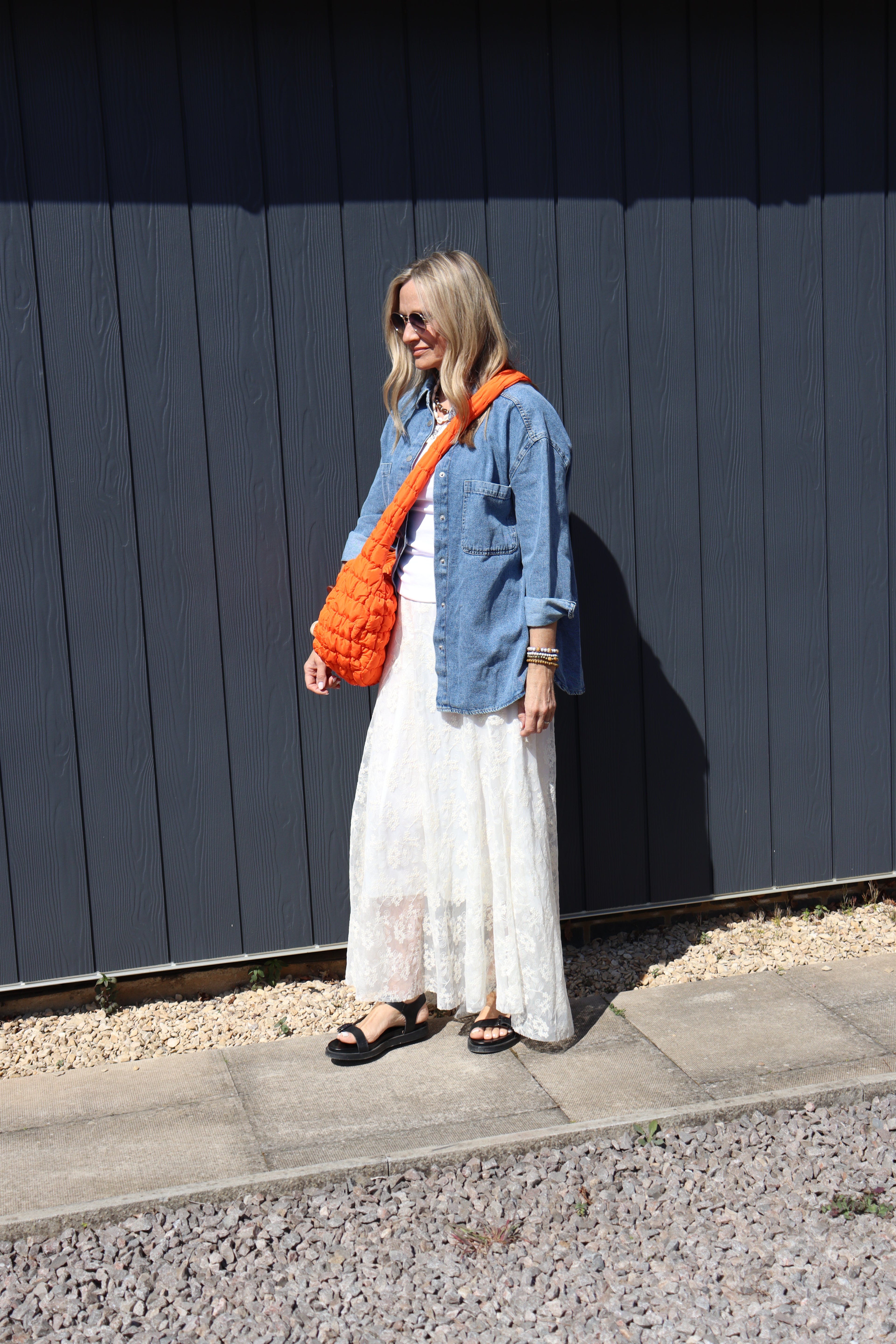 Cream Maxi Lace Skirt