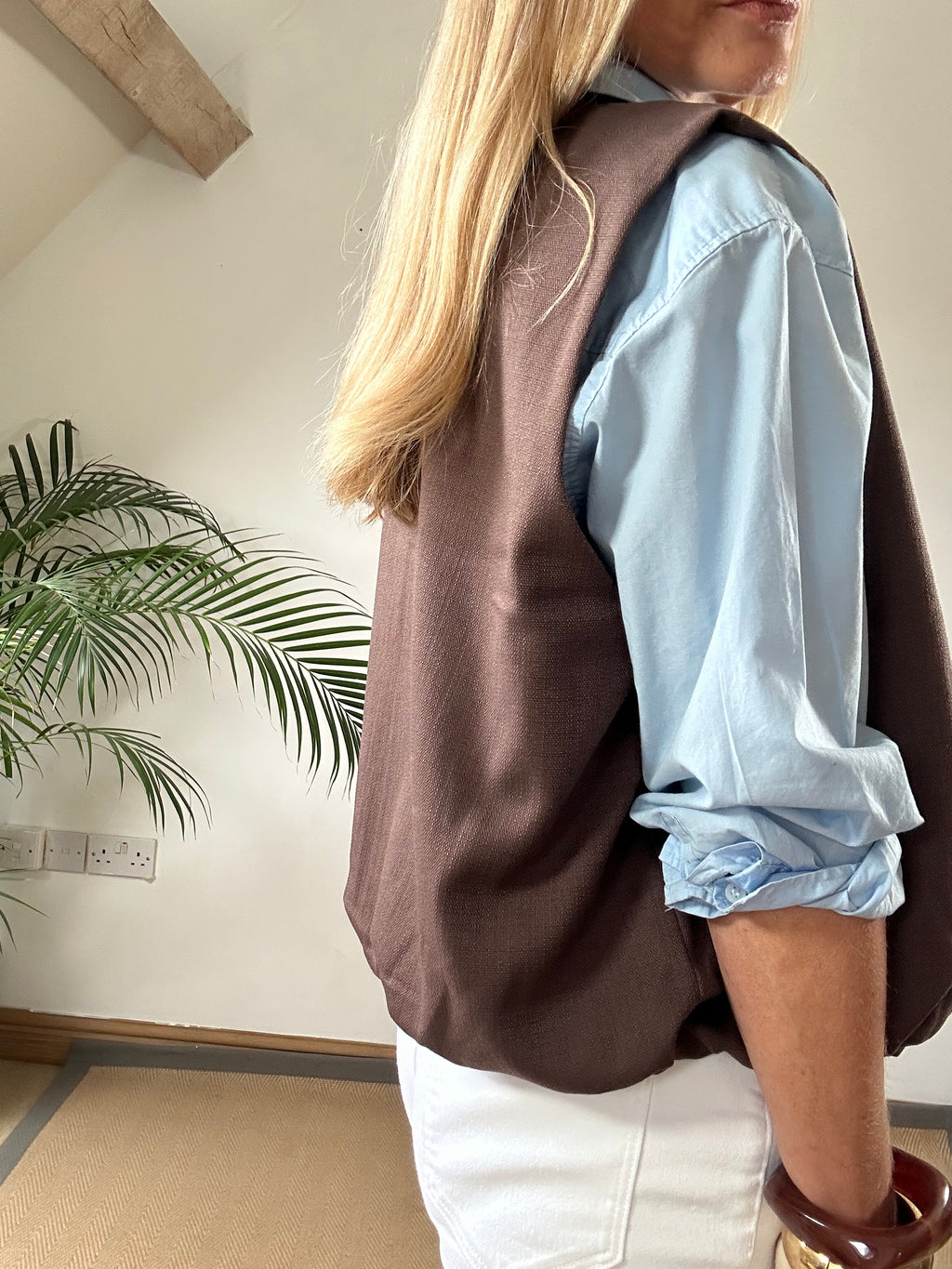 Brown Zip Up Gilet
