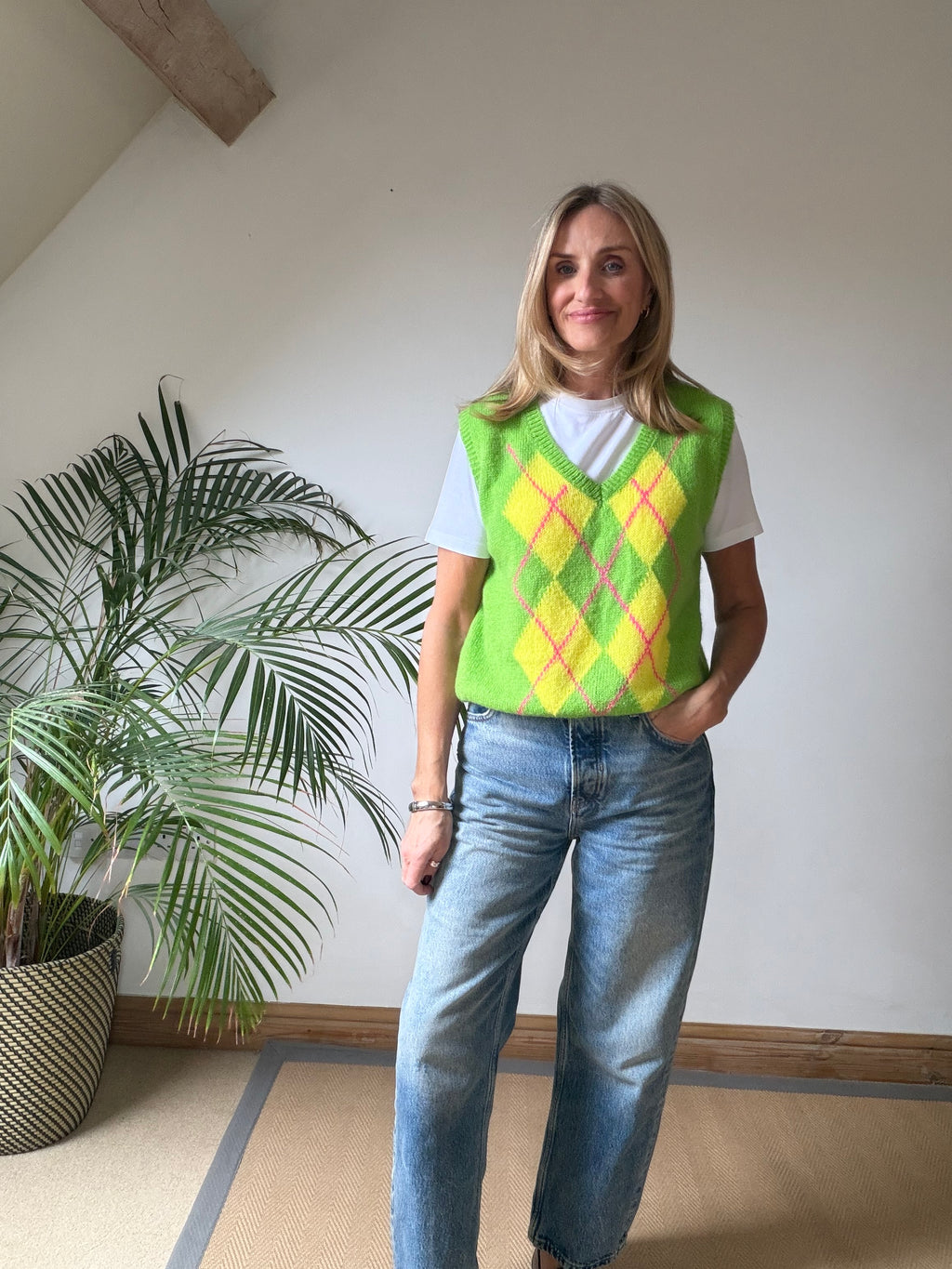 Argyle Mohair Tank Top