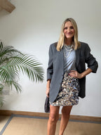 Silver Sequin Mini Skirt