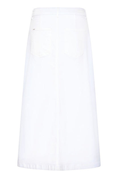 White A Line Denim Midi Skirt
