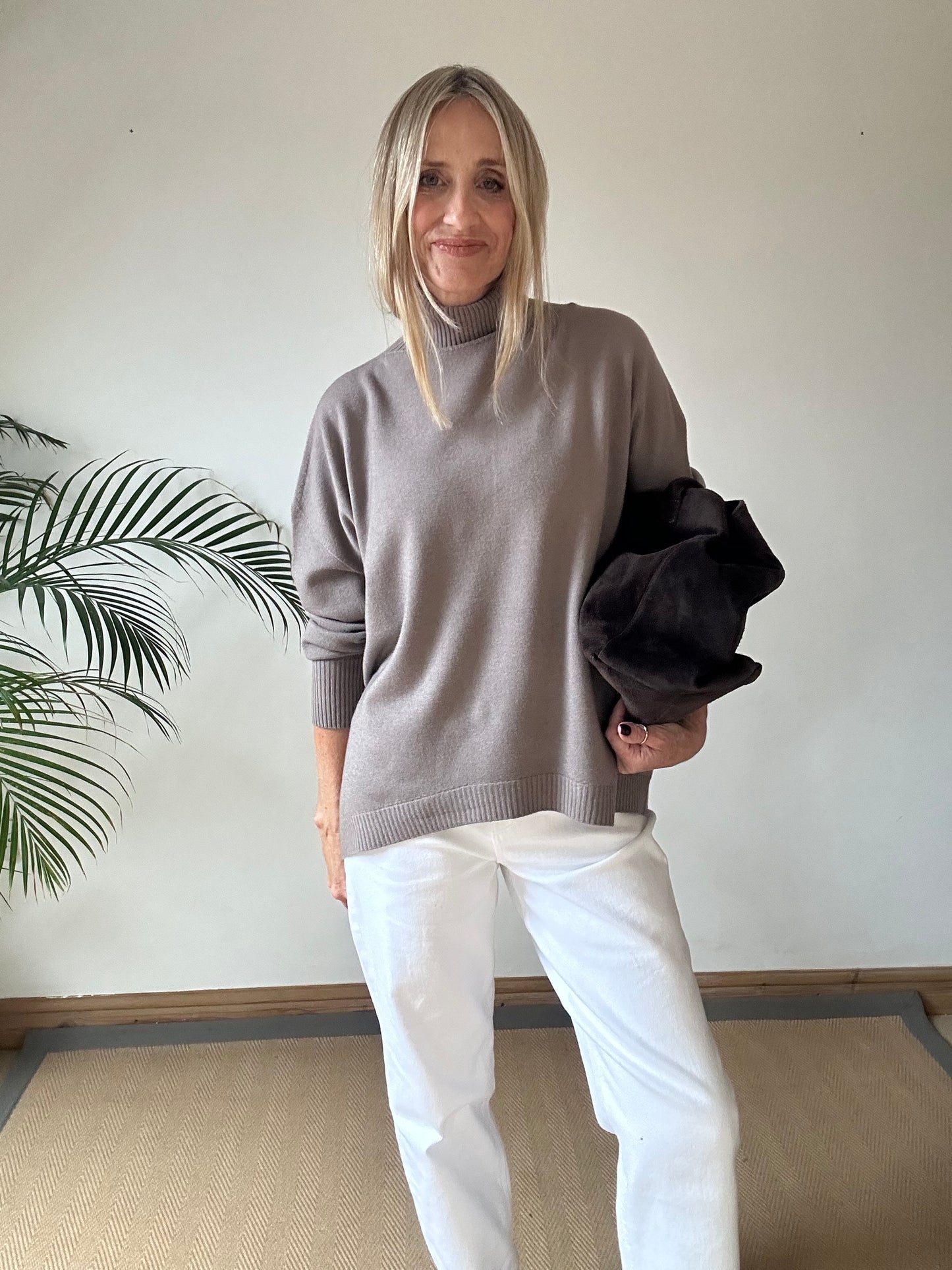 Relaxed Fit Roll Neck Jumper