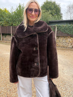Amelia Faux Fur Jacket - Chocolate