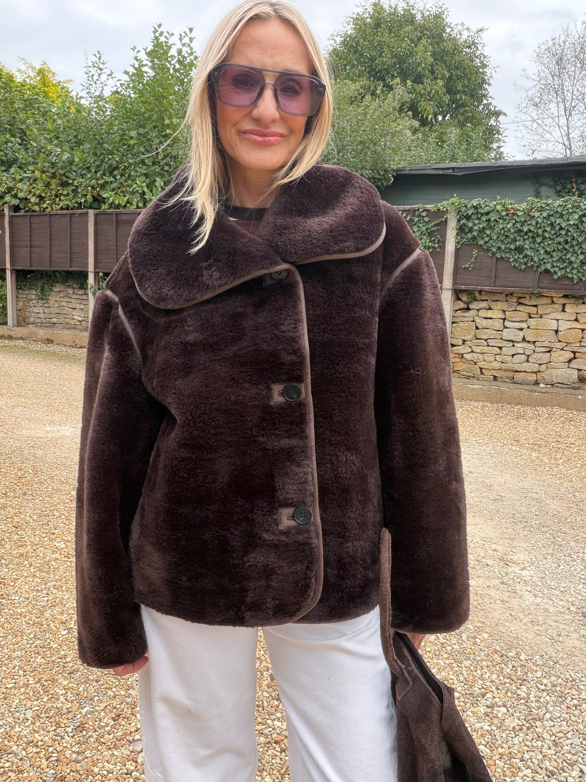 Amelia Faux Fur Jacket - Chocolate
