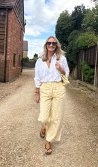 Yellow Gingham Cropped Trousers