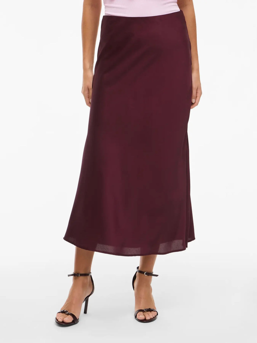 Satin Slip Skirt Burgundy or Brown