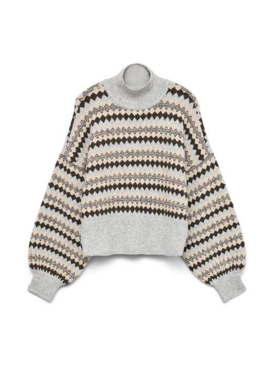 Grey and Chocolate Fairisle Jumper