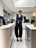 Studded Barrel Jeans - Black Washed