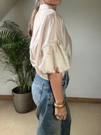 Sheer Puff Sleeve Blouse